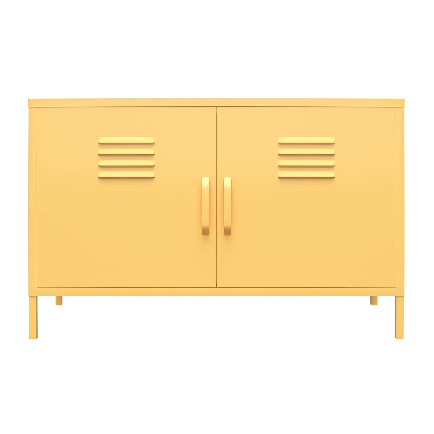 DHP Furniture Cache 2 Door Metal Locker Accent Cabinet Yellow