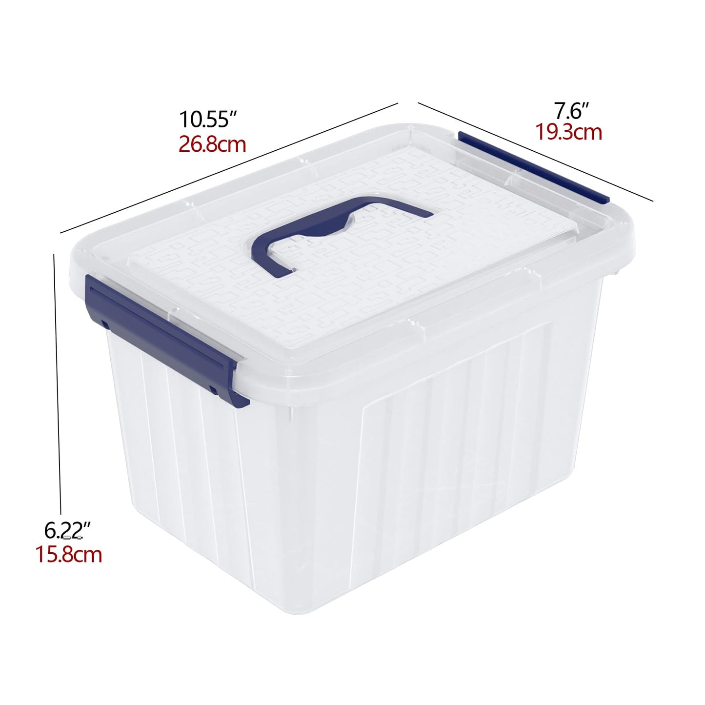 Bblina Clear Plastic Storage Box with Lid, 6L Storage Containers, 6 Pack