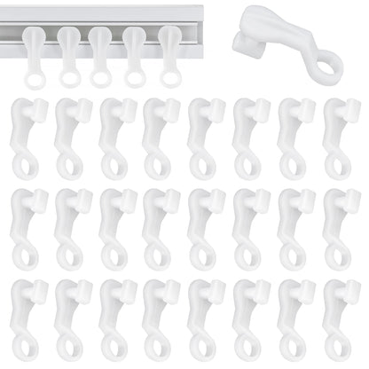 100 Pieces Plastic glider Curtain Hooks for curtains white,2.7x0.9mm