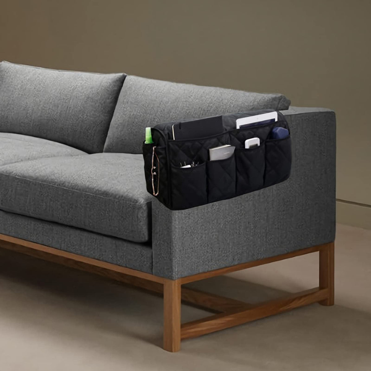 XGOPTS Sofa Armrest Hanging Organiser with 14 Pockets | Couch Armchair Storage Bag