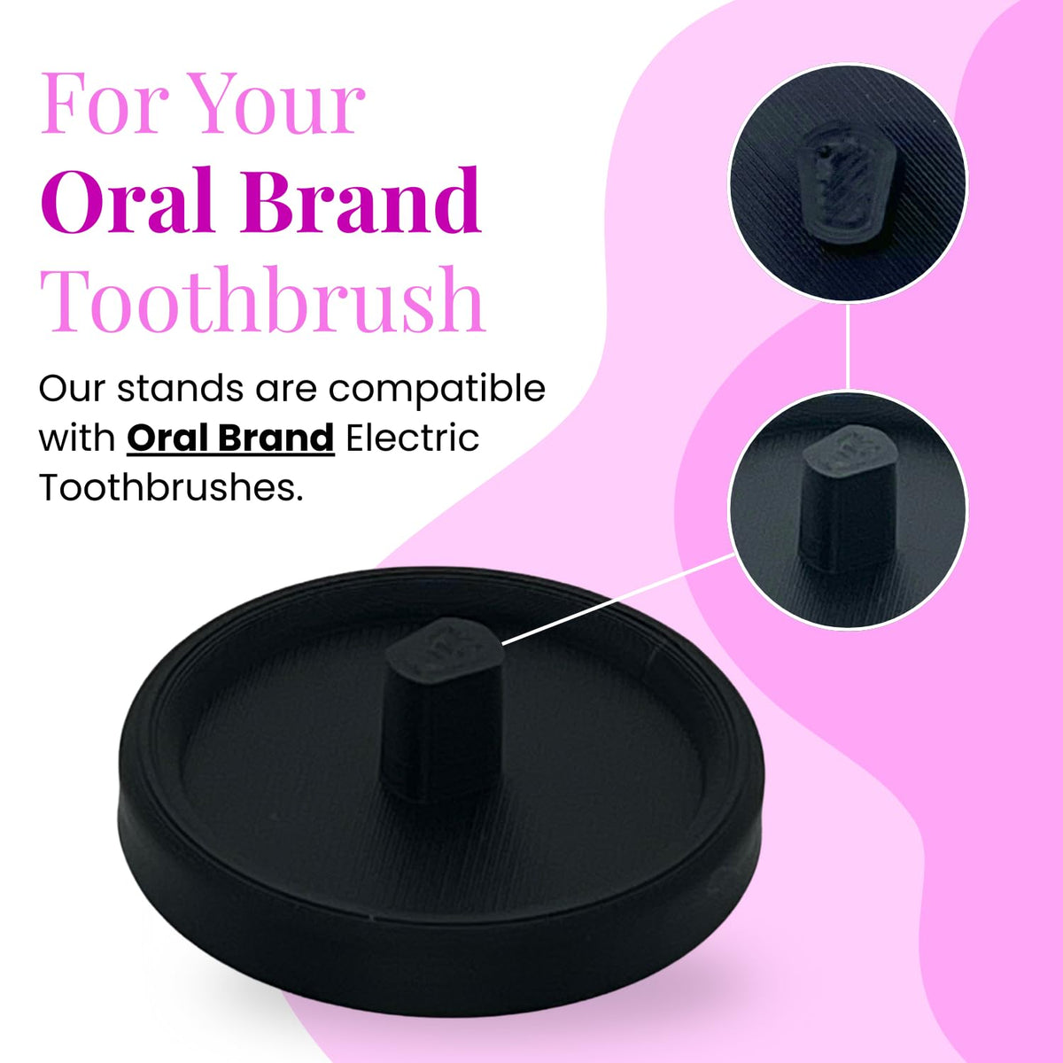 Oral Care Brand Electric Toothbrush Stand & Drip Tray Black, Quadruple