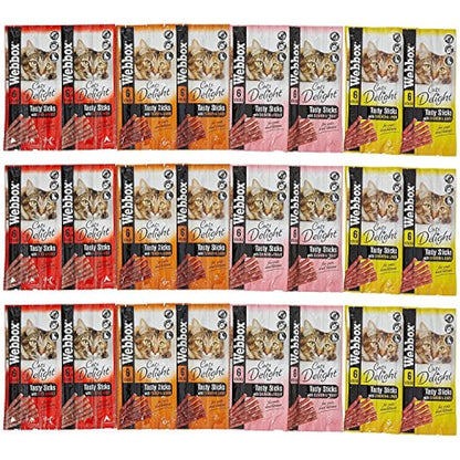 Webbox Cats Delight Tasty Sticks Chews Treats Variety Pack 4 x 6 (24 Sticks)
