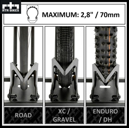 RTR BIKES Brutus Professional standing Bike Stand - Ideal for your garage, home or bike shop