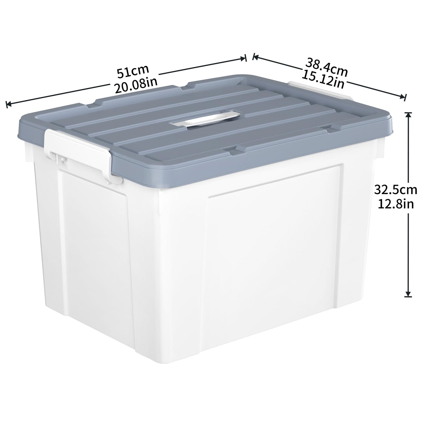Cetomo 45L*4 Storage Boxes, Carry Plastic Storage Box with Lids, Organizing Container with Handle and Secure Latches