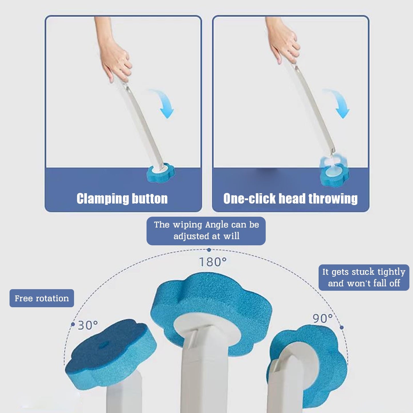 36 Pcs Toilet Brush Replacement Head with Handle, Disposable Toilet Brush, Disposable Toilets Cleaning System