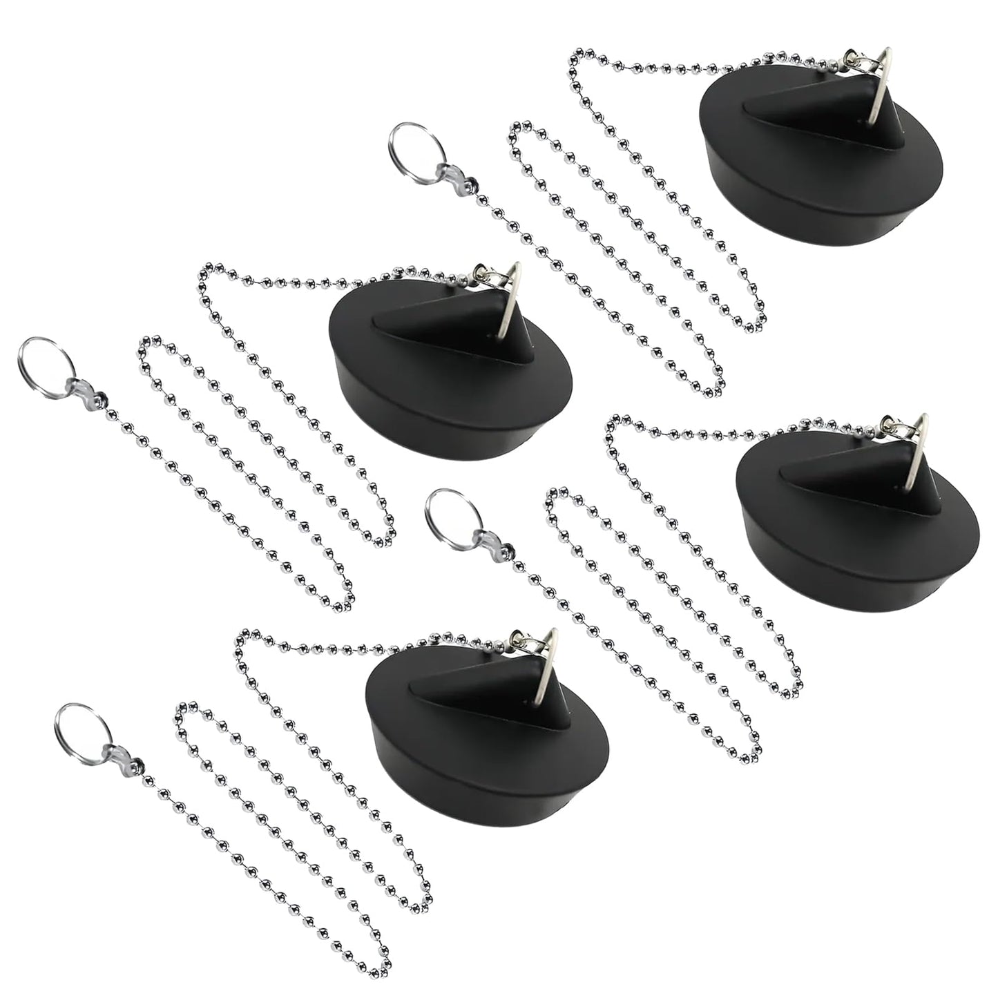 4 Pack Universal Bath Plug, Flexible Silicone Sink Stopper