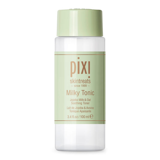Pixi Milky Tonic, Calming & Hydrating Pads Containing Jojoba Milk, Infused with Oat Extract to Soothe, Alcohol-Free Daily Nourishing Toner, 3.4 fl oz/