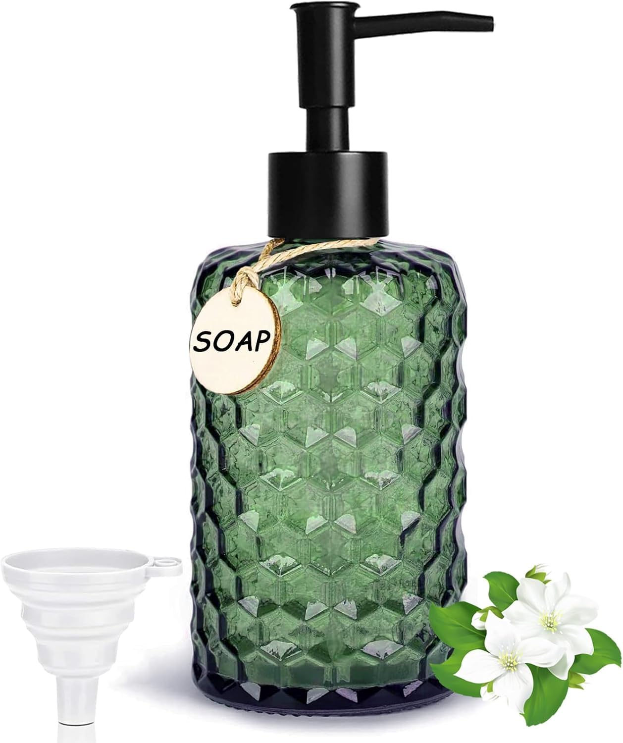 500ml Glass Soap Dispenser Bathroom, Dish Soap Dispenser for Kitchen