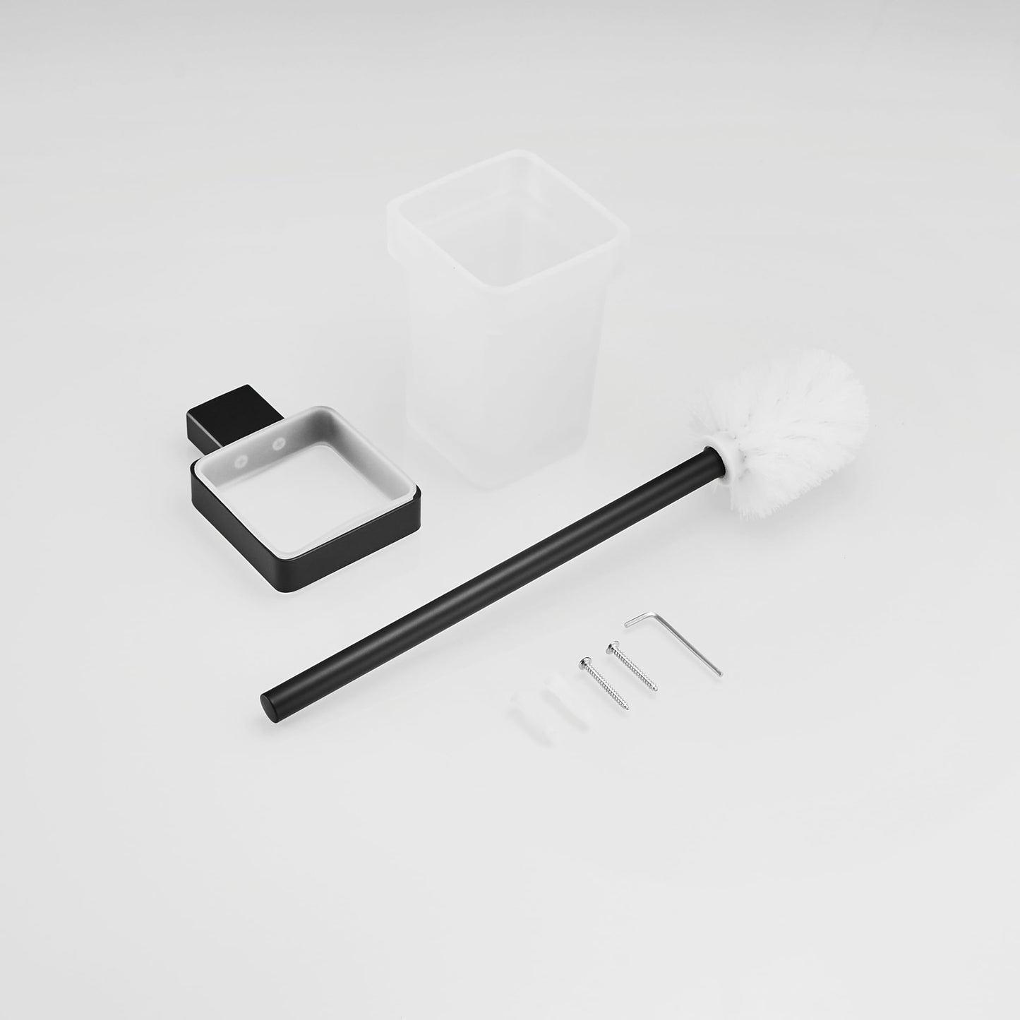 SHUNLI Toilet Brush and Holder - Toilet Brush Set Black Toilet Cleaner Brush - Wall Mounted Loo Brush Hygienic Toilet Brushes