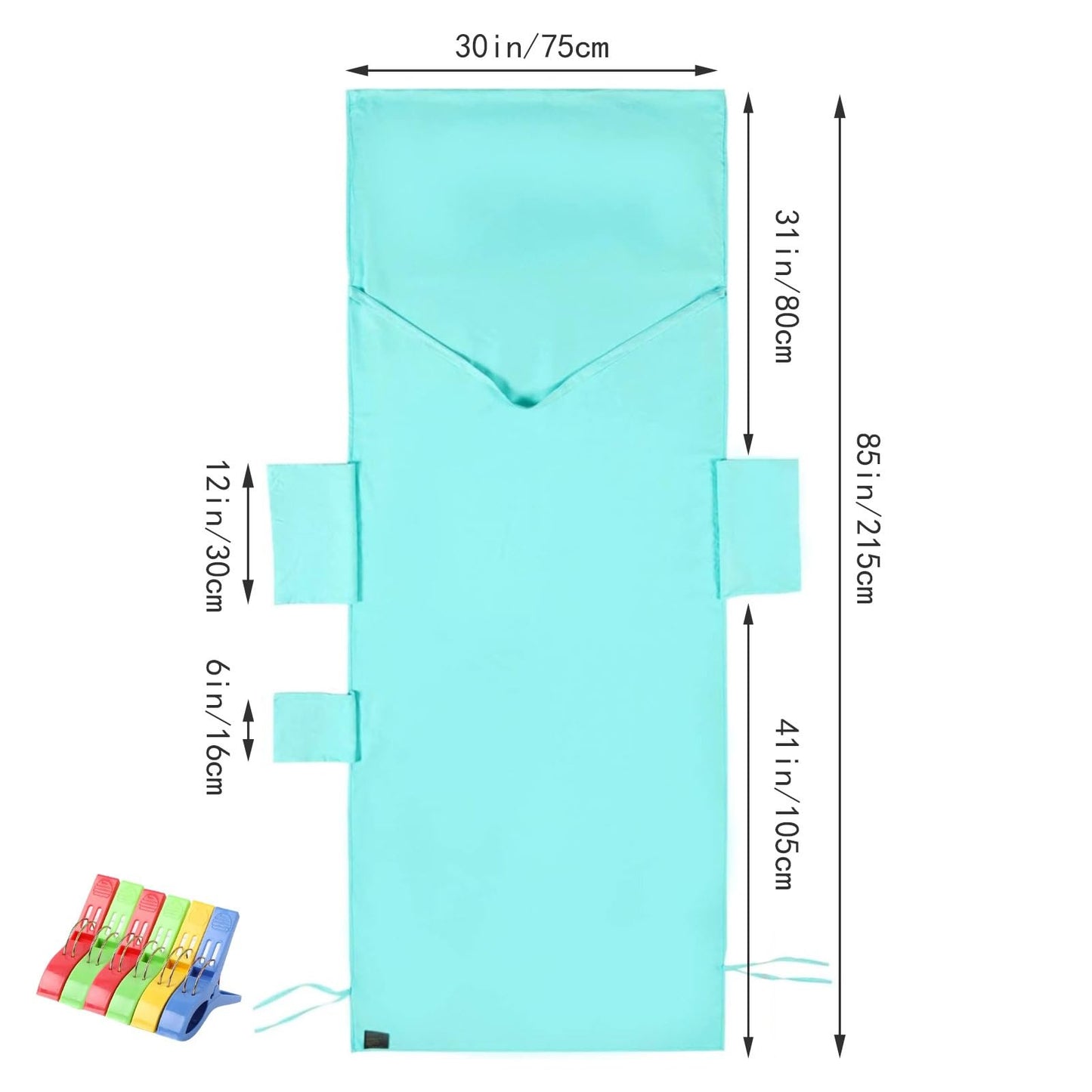 MARFOREVER Beach Sun Lounger Towels with Pockets 210 x 76 CM Microfiber Beach Sunbed Towels Quick Dry Beach Chair Cover for Summer Outdoor Pool
