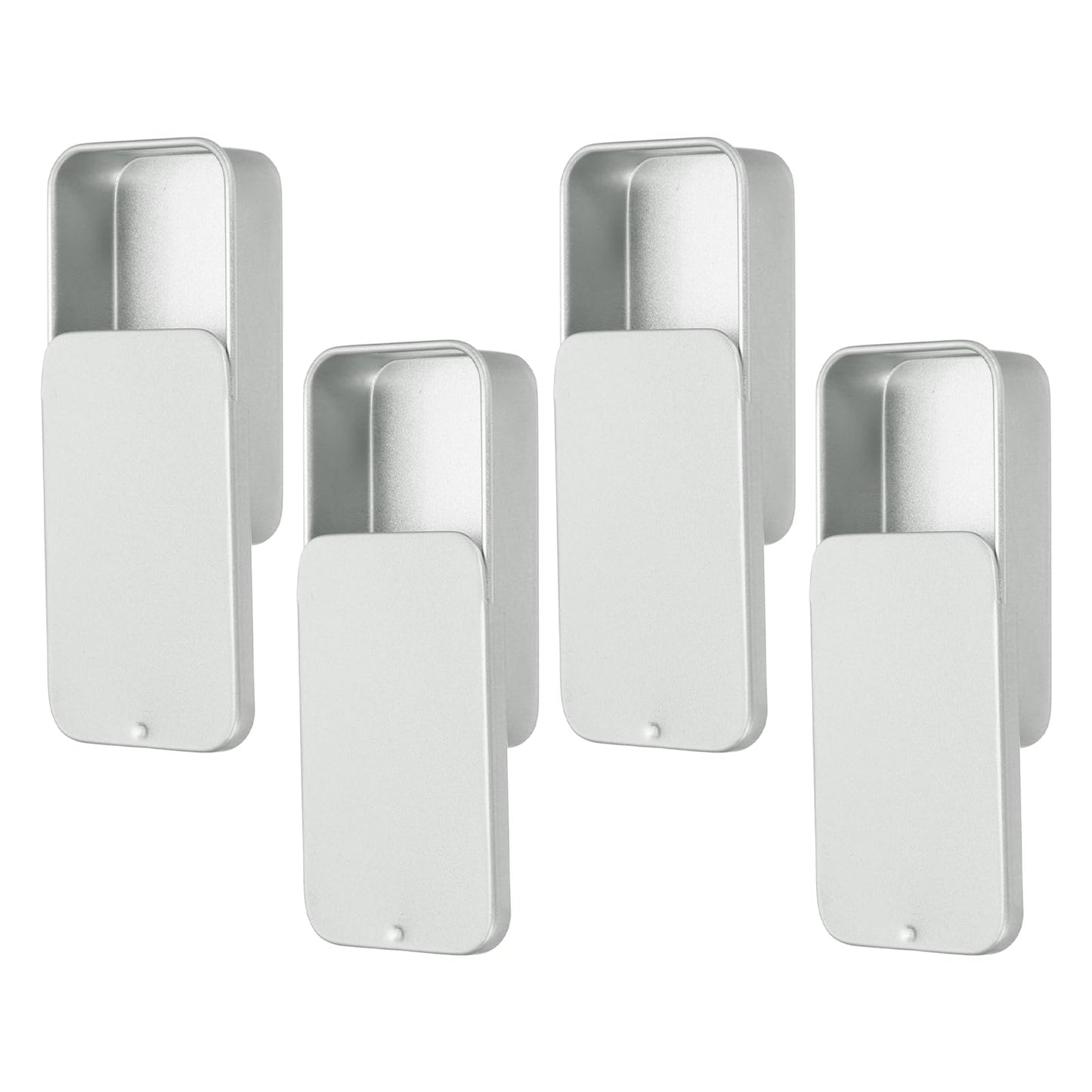 sourcing map 4 Pcs Metal Tin Box Container, 2.4x1.3x0.4 Slide Top Tin Containers Small Empty Rectangular Storage Box for Lip Balm Candies Jewelry