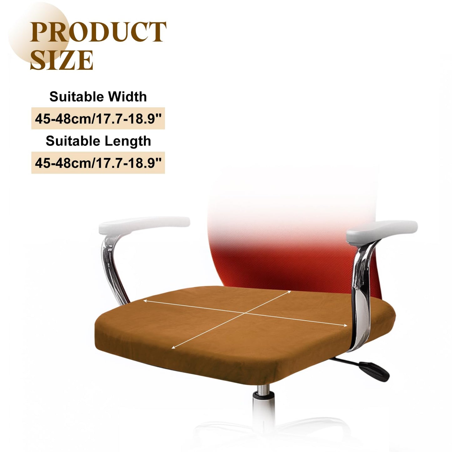 sourcing map Office Chair Cover, Stretchable Soft Rotating Chair Slipcover Washable Desk Computer Seat Cover Protector for Office Home, L(45-48cm)