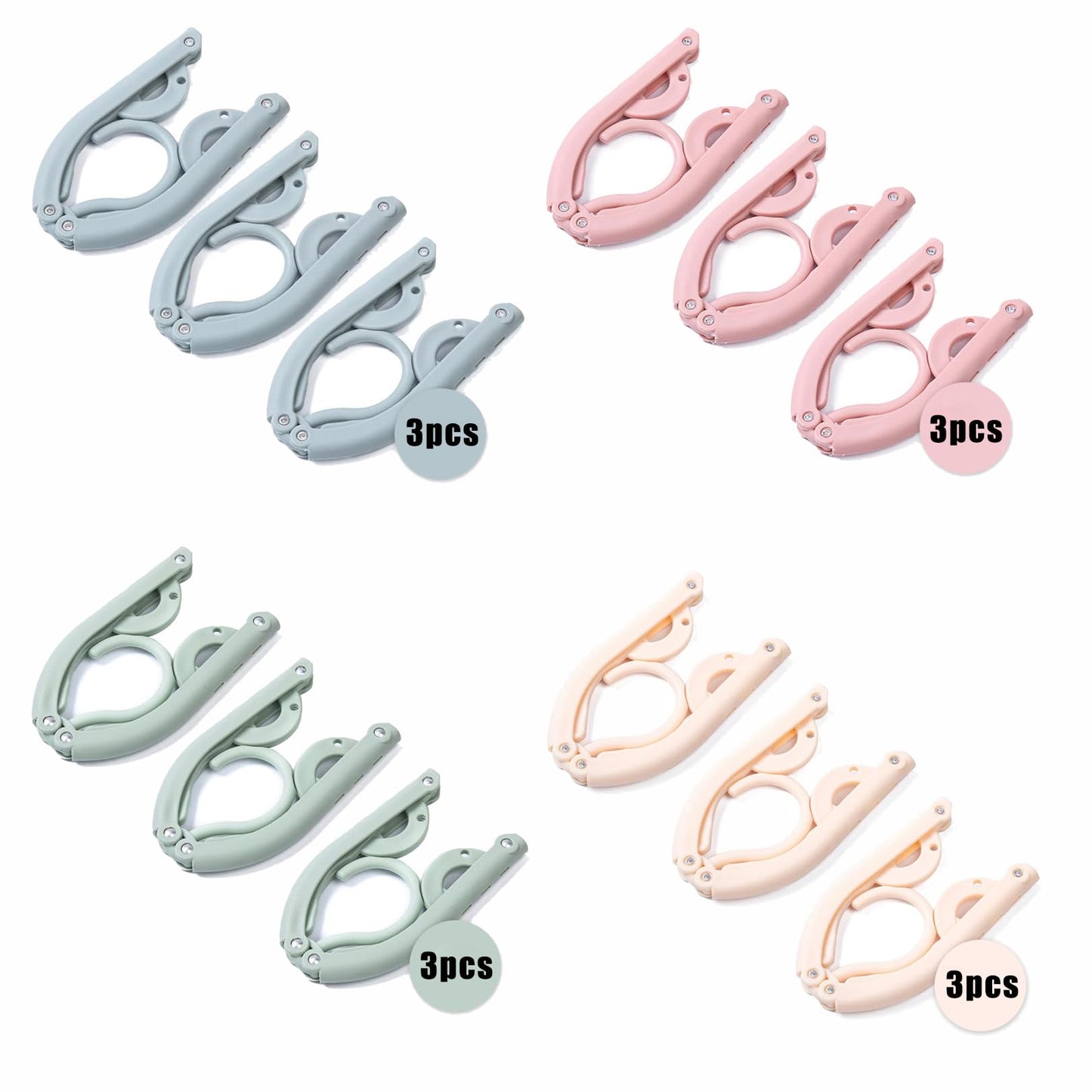 12pcs Folding Clothes Hangers, LOMYLM Travel Hangers Foldable