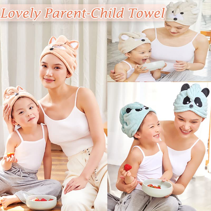 Cysocool Anti-Frizz Women Ladies Hair Towel Absorbent Quick Drying Hair Turban Towel with Button Wet Hairs Dryer Cap Ultra Soft Drying Towel Wrap