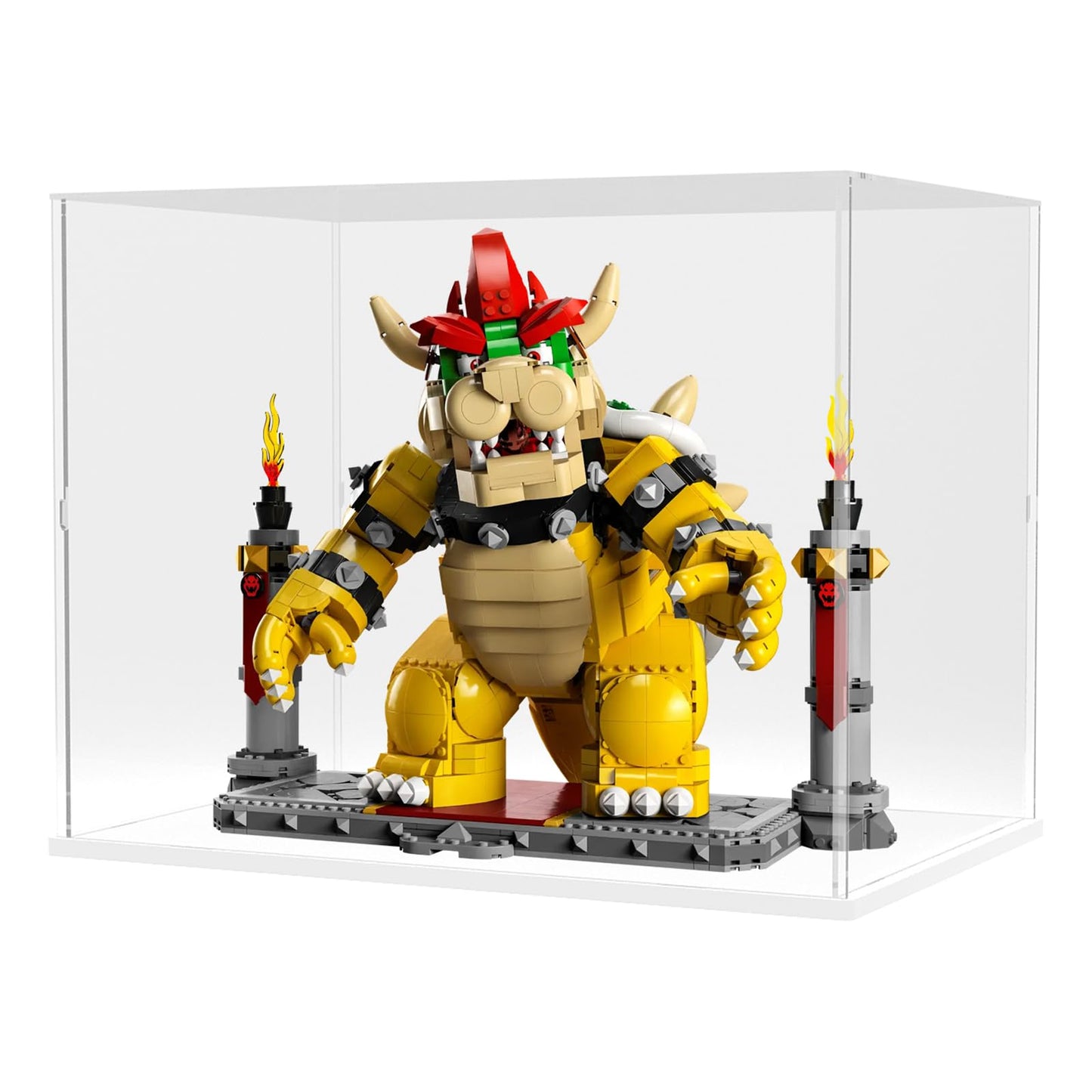 Nynelly Acrylic Display Case for Lego Notre Dame 21061 for Lego Bowser 71411 Models Figures - Assemble Dustproof Thickened Clear Display Box Cabinet