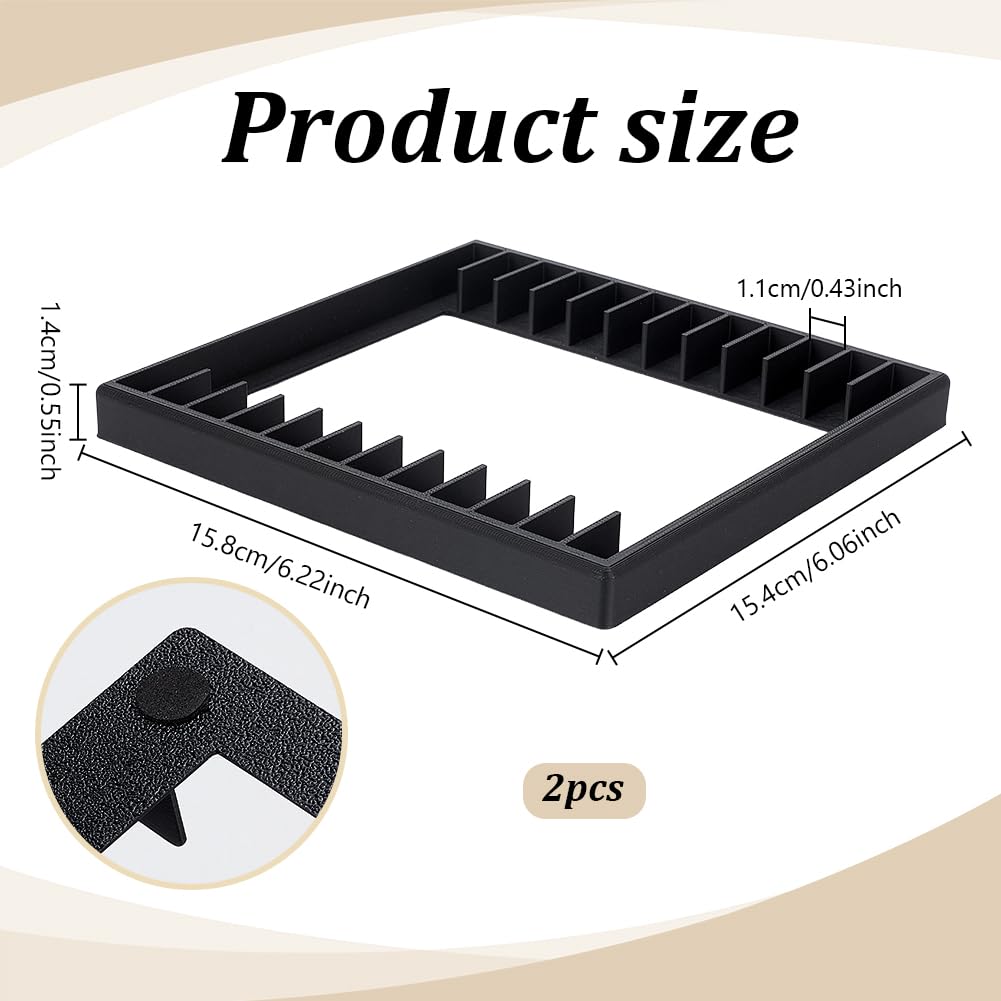 PH PandaHall 2pcs 12 Slots Cassette Tape Storage Organizer Rack Plastic Audio Cassette Tape Holder Black Tapes Organizer Rack for Home Office Studio