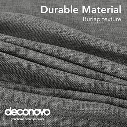 Deconovo Square Wipeable Faux Linen Table Cloth Water Resistant Tablecloth for Dinning 51x51in(130x130cm) Grey