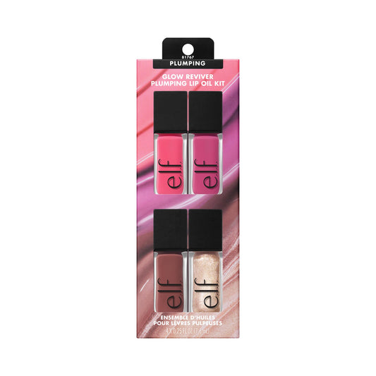 Glow Reviver Plumping Lip Oil Kit, Nourishing Tinted Lip Oils For A High-shine Finish, Infused With Jojoba Oil, Vegan & Cruelty-free, 4 Shades