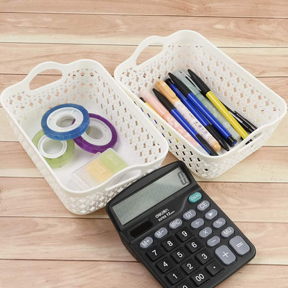 Fosly 12 Packs Mini Basket Trays for Storage, Plastic Desktop Storage Tray