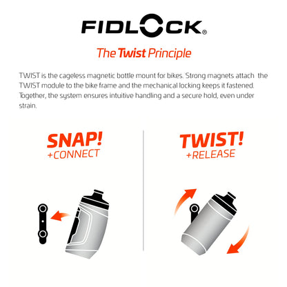 Fidlock TWIST Bottle 590 + Bike Base Clear 590ml 590Ml, Clear