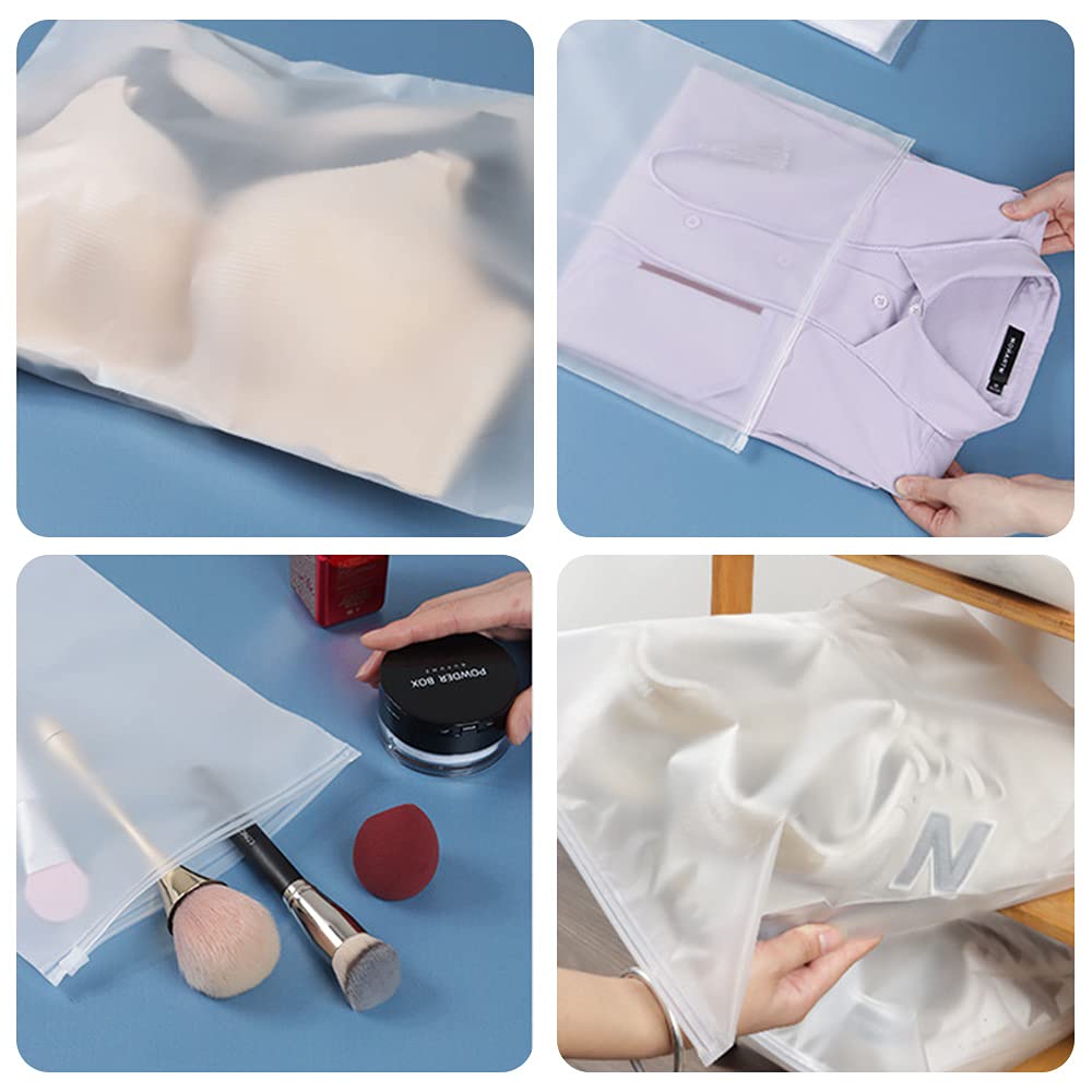 25 Pcs Resealable Ziplock Bags, Plastic Hospital Bags Maternity Essentials, Frosted Ziplock Seal Bag Travel Accessories Space Saver Storage Luggage