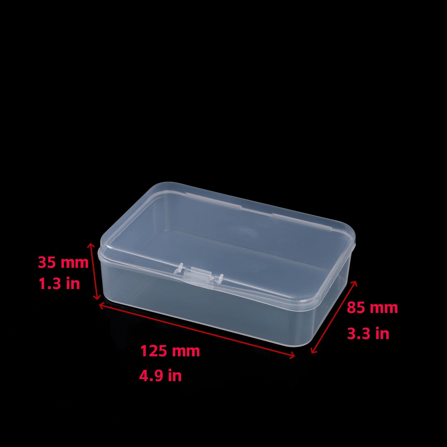 Small Bead Organizers-8 Pieces Plastic Storage Cases Mini Clear Bead Storage Containers Transparent Boxes with Hinged Lid and Rectangle Craft Supply
