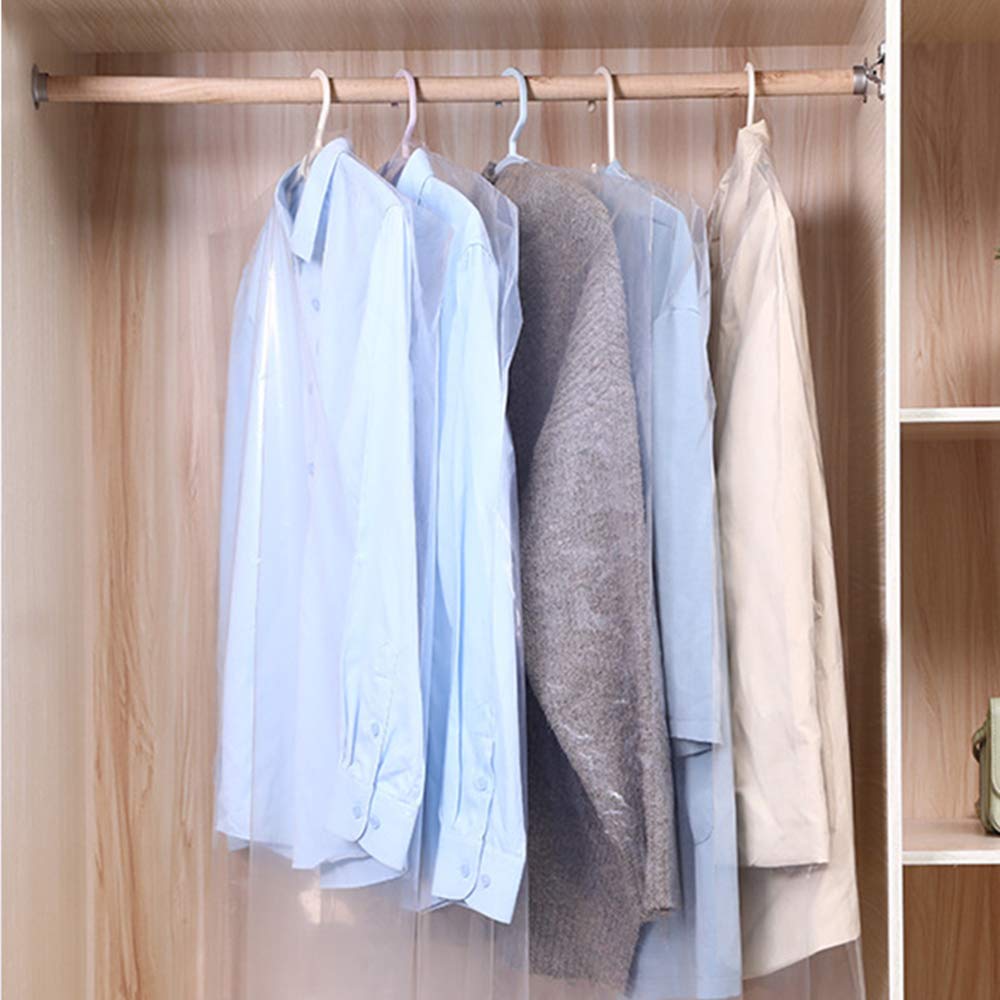 RINTATI 30 Pack Clear Plastic Clothes Covers 35.4inch Dry Cleaning Hanging Dust Proof Garment Bags for Home Storage Clothing Stores & Dry Cleaners.