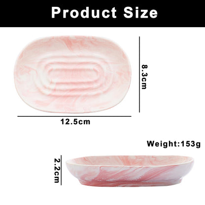 Xgvzs 1 PCS Ceramic Soap Dish Bar Soap Holder Soaps Tray Dish Oval Container Keep Soap Dry for Bathroom Sink Kitchen Counter Pink
