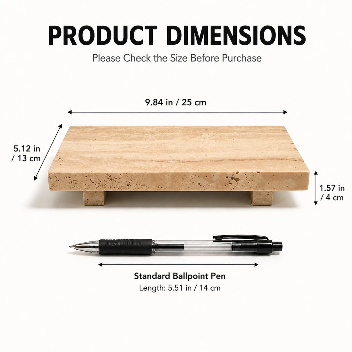 Travertine Vanity Riser for Soap & Perfume 9.84 in