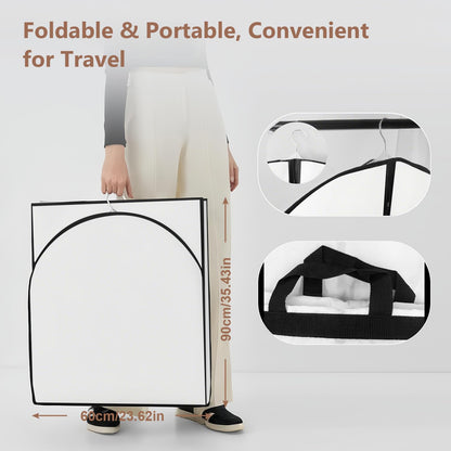 AMFUN Dress Bag,Full Length Travel Suit Bag with Zipper, Dust-proof Clothes Covers Protector Bags,Gown Garment Bag for Long Dresses, 180×60 cm White