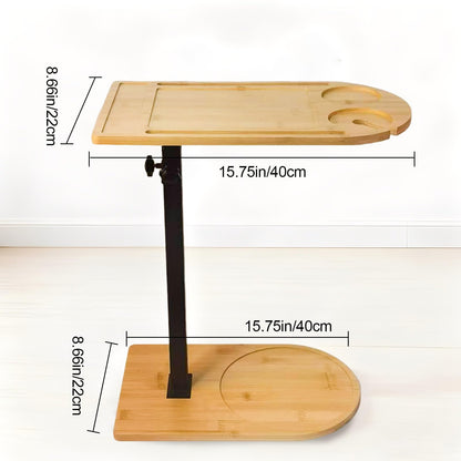 YASHIIN Adjustable 360 Degree Rotating Sofa Tray Table, with Phone and Tablet Slot, for Couch Bedside Suitable for Living Room for Adults and Kids