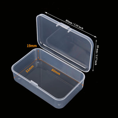 Thintinick 100 Pack Rectangular Clear Plastic Storage Containers Box with Hinged Lid for Beads and Other Small Craft Items 3.35 x 2.17 x 0.98 inch