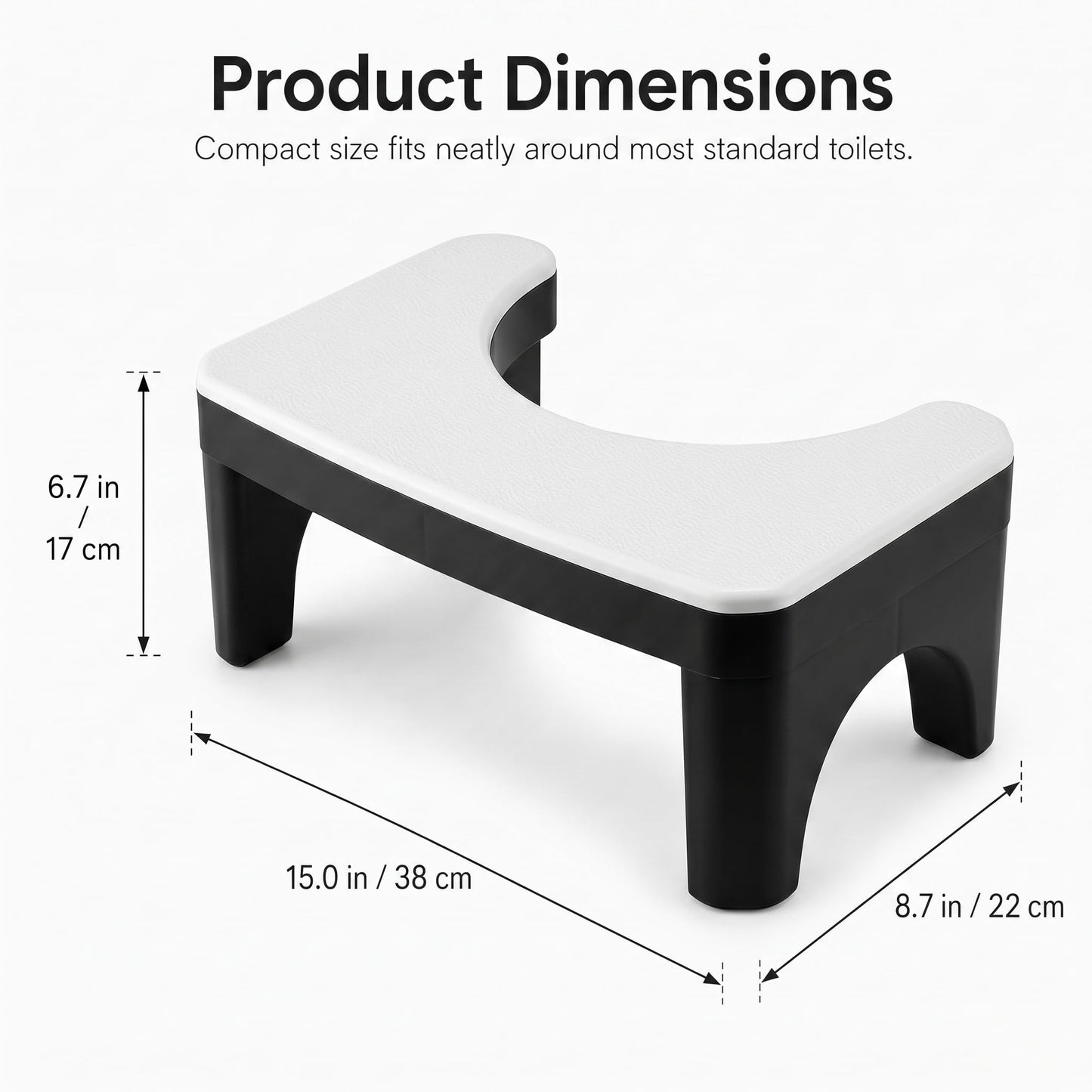 Squatting Toilet Stool for Adults, 6.7 Inch Poop Stool Squat Adult, Non-Slip Toilet Foot Potty Stools for Bathroom