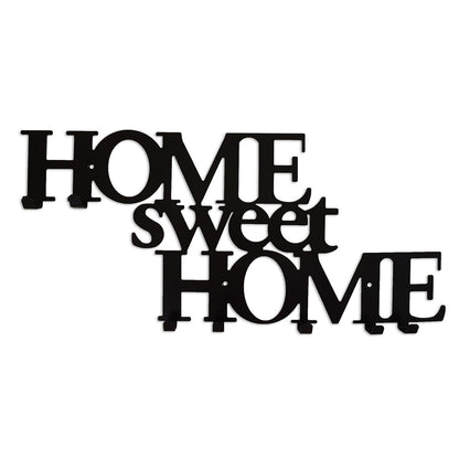 Wall Mounted Coat Clothing Rack Hangers 7 Hooks Decoration Design Steel Metal Black White 58cm Home Sweet Home Black
