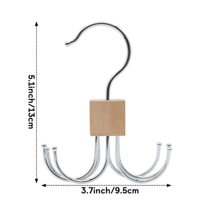 LMSAWK Belt Hanger For Closet, Hanging Holder Storage Hook for Belt, Rotatable Belt Rack Closet Accessories, for Socks, Belt, Gloves, 6 Hooks