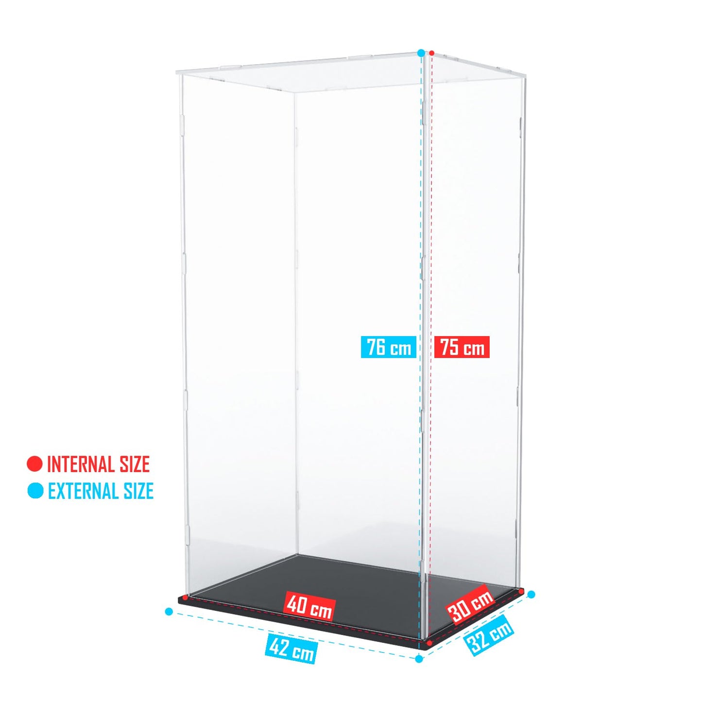 Nynelly 75 cm Tall Acrylic Display Case for Lego Space 10341 for Bearbrick 1000% Models Figures Dolls