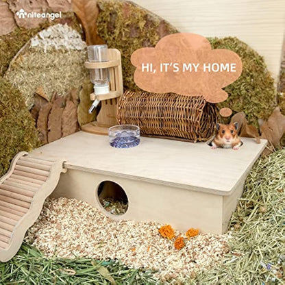 Niteangel Multi-Chamber Hamster House Maze - Multi-Room Hideouts & Tunnel Exploring Toys for Hamster Gerbils Mice Lemmings(6-Room Large)