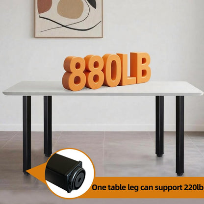 QLLY 50cm/19.7 inch Square Tall Metal Desk Legs, Office Table Furniture Leg Set, Set of 4 50cm, Black