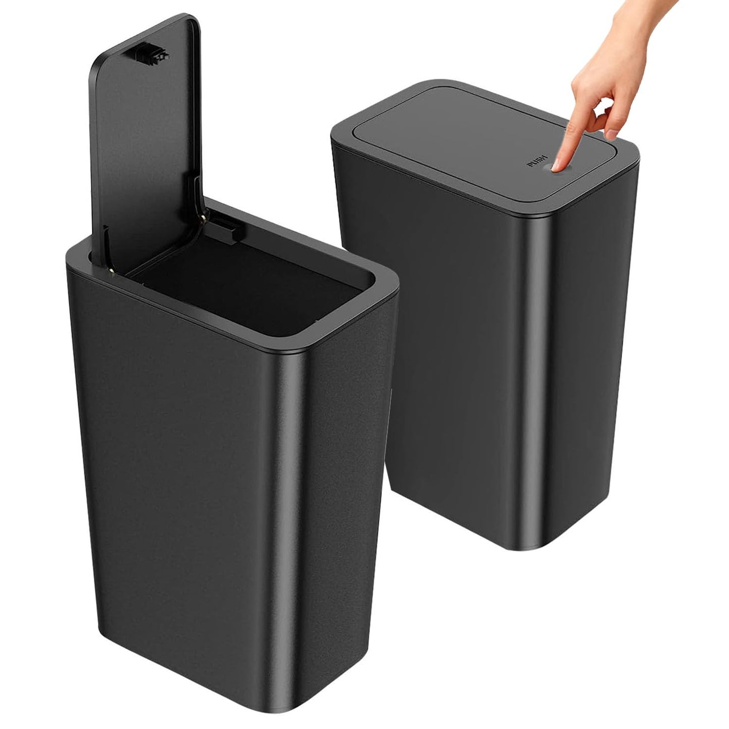 Stowetry 2 Pack Bedroom Bin,10L Plastic Bathroom Bin with Lid