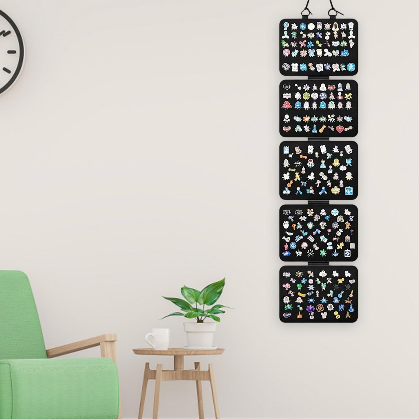 30x106cm Felt Jewelry Storage Board, Wall Mounted Pin Badge Display