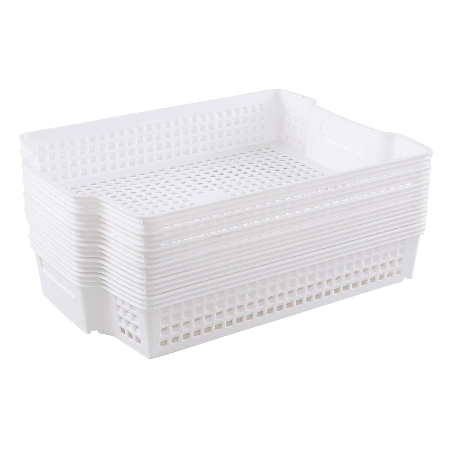 Xowine 6-Pack Stackable Paper Trays with Handles, Modern Desktop Organizer