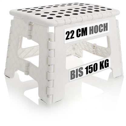 COM-FOUR® folding step with rubber studs, foldable step stool