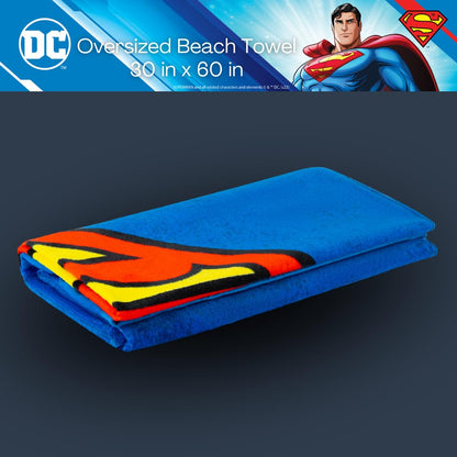Franco Collectibles Superman Super Soft Cotton Bath/Pool/Beach Towel, 60 in x 30 in, Official WB Product