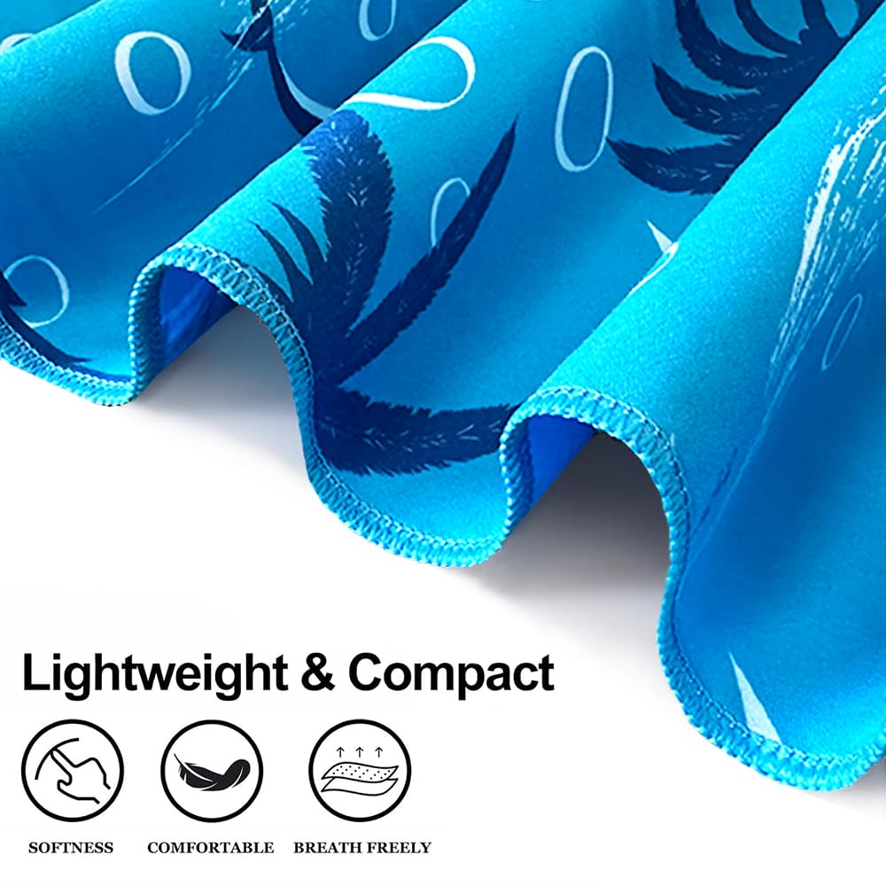 JAODFK 2 Pcs Microfibre Beach Towel 71"X32" Quick Dry Grid Lightweight Sand Free Extra Large Thin Towels Travel Essentials For Adults Womens Swim