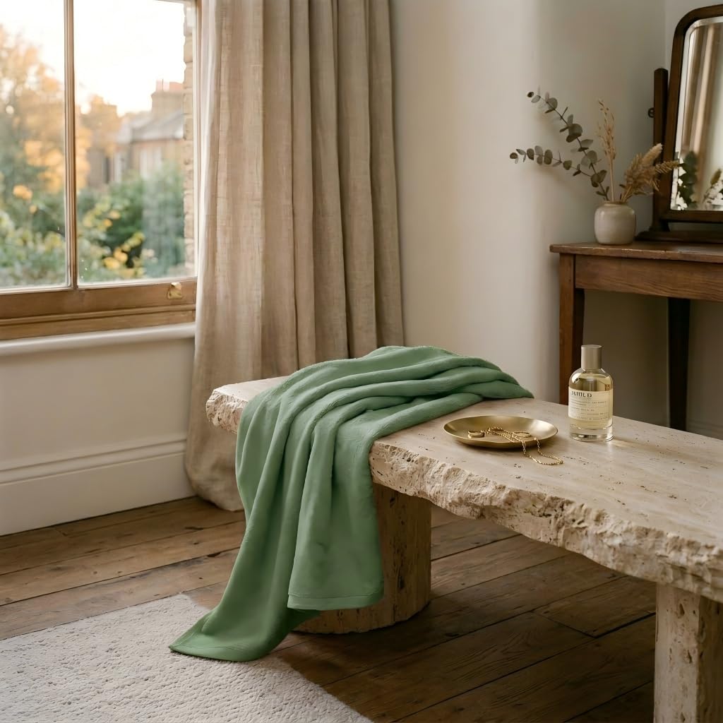 Vie TRIOMPHE Oversized Zero-Twist Bath Towel 90x180cm, Long-Staple Cotton Fresh Matcha Green, Ultra-Soft Absorbent Hotel-Quality Towel, 545g
