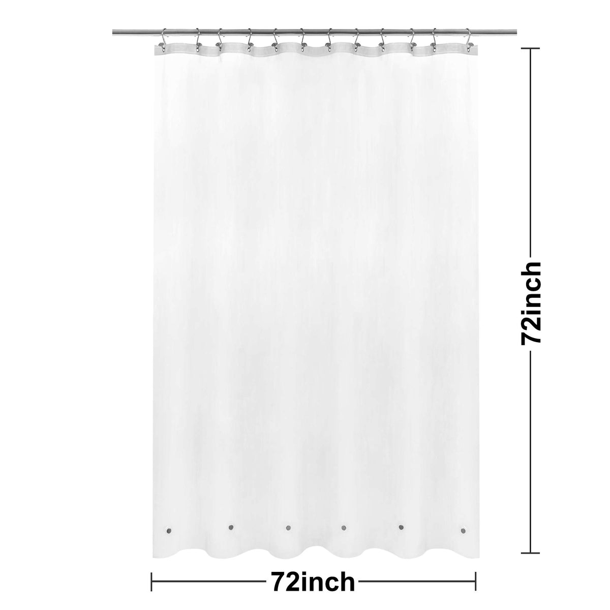Barossa Design Inner Shower Curtain with 6 Magnets, Waterproof Inner PEVA Shower Curtain for Bathtub, 72 x 72 Inch, Standard Size
