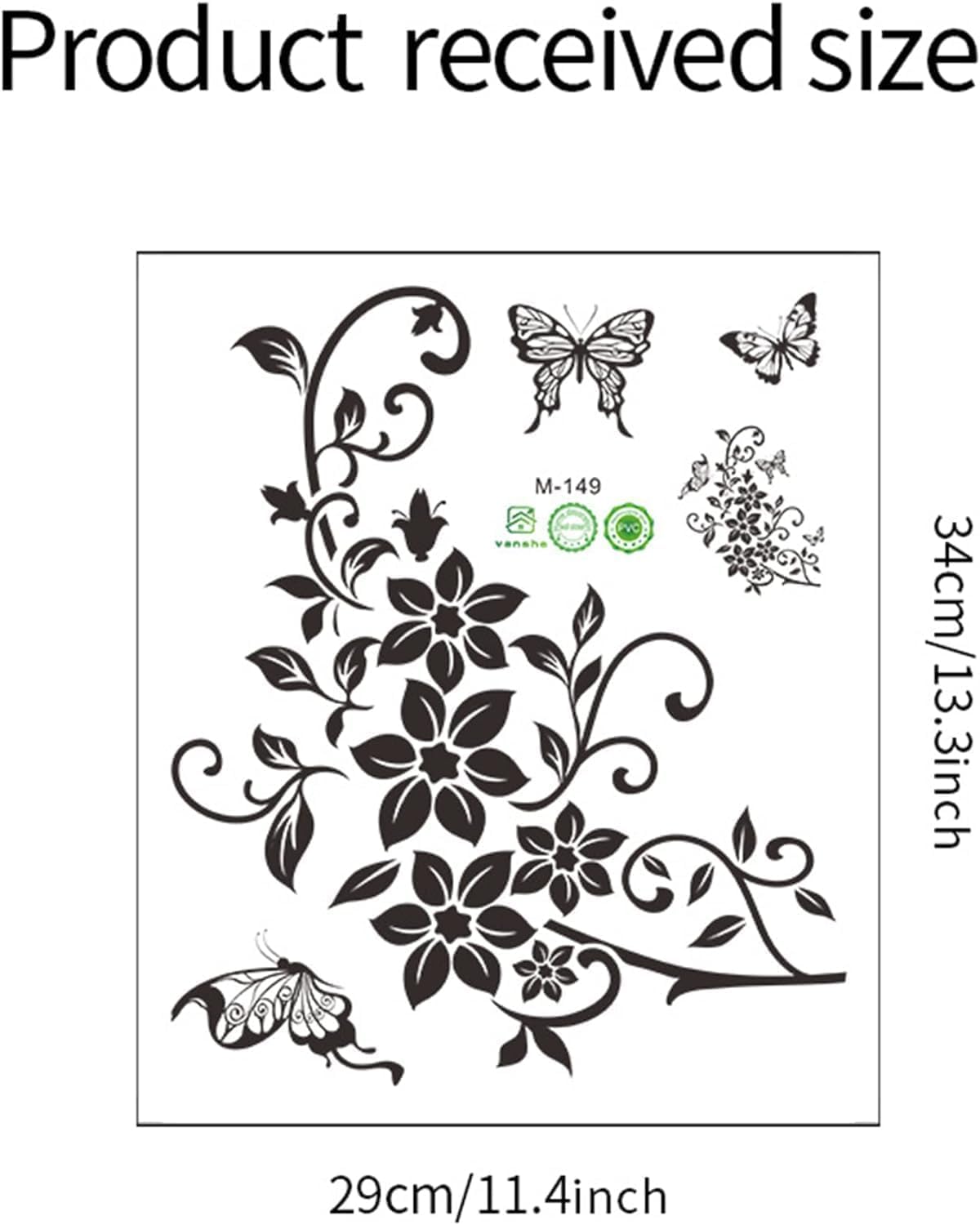 1Pc Black Flowers Butterfly Bathroom Toilet Seat Lid Cover Decals Stickers PVC Sticker Removable Self Adhesive Restroom Decor Art Decoration Toilet