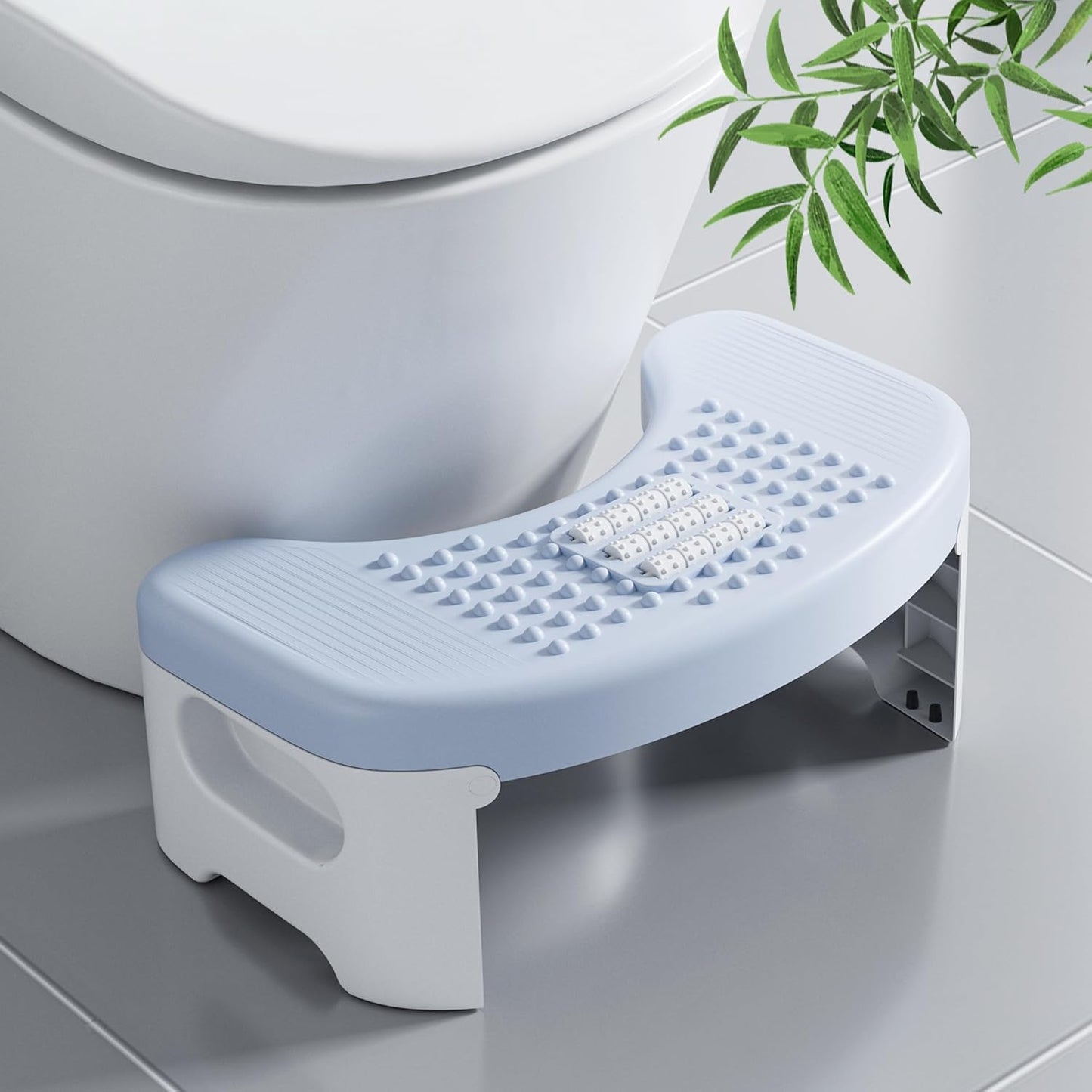 Toilet Stool for Adult Foldable Poop Stool for Bathroom, 7" Portable Toilet Stool for Adults, Non-Slip Toilet Step Stool for Bathroom