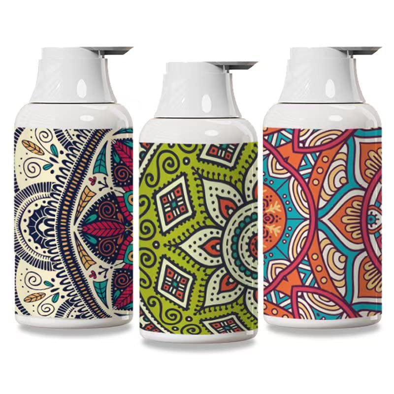 shampoo and conditioner dispenser with Labels, 3pcs 500ml Pump Press Shower Containers, Empty Refillable Shampoo Body Soap Conditioner, Shower Gel