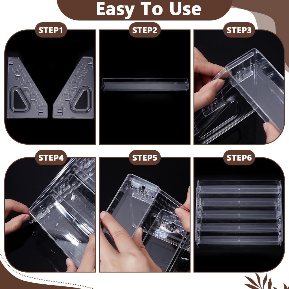 UNICRAFTALE 5-Tier Trading Card Display Holder Acrylic Christmas Greeting Card Holders Clear Plastic Sticker Organizer Rack Portable Versatile